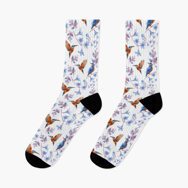 Item preview, Colorful birds and flowers pattern featuring vibrant designs on a white background for fabric or wallpaper decoration designed and sold by Ms. Iryna.
