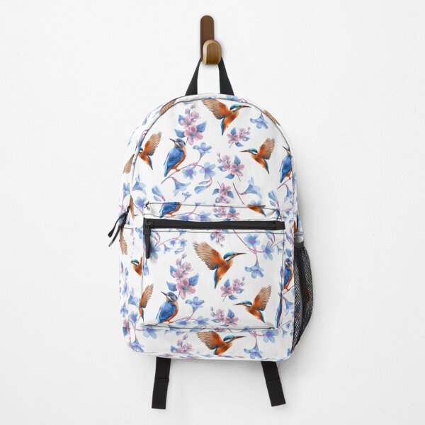Item preview, Colorful birds and flowers pattern featuring vibrant designs on a white background for fabric or wallpaper decoration designed and sold by Ms. Iryna.
