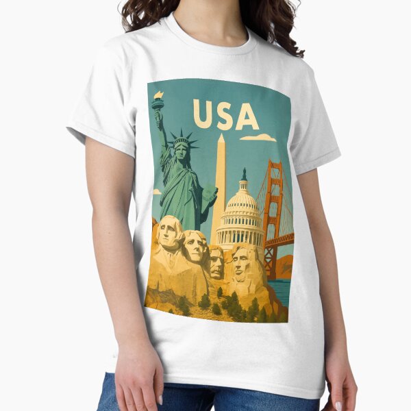USA Landmark Collage Classic T-Shirt
