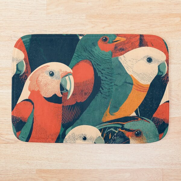 Item preview, Colorful Tropical Parrots Art Illustration Pattern designed and sold by Altered Pixels.