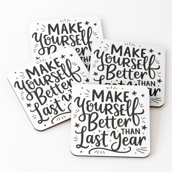 Item preview, Make Yourself Better Than Last Year – Motivational Growth Quote Art designed and sold by GRITMOOD.