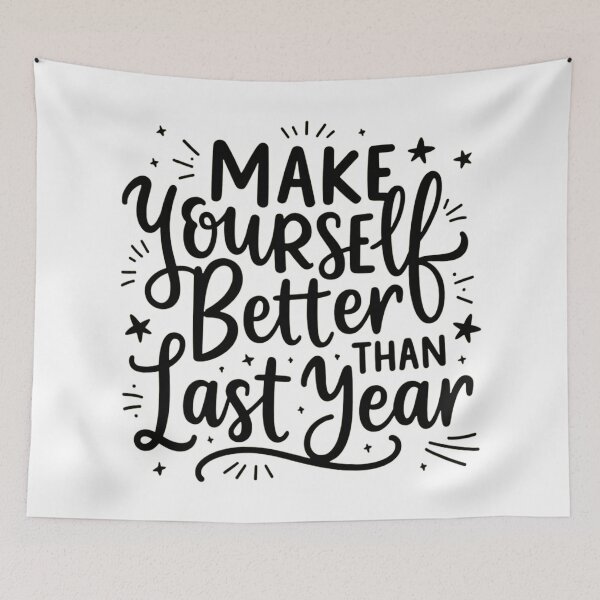 Item preview, Make Yourself Better Than Last Year – Motivational Growth Quote Art designed and sold by GRITMOOD.