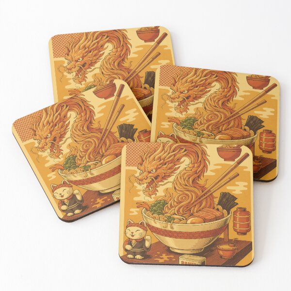 Item preview, Dragon Ramen - Mythical Noodle Beast Art designed and sold by cozyposters.