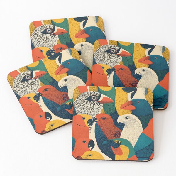 Item preview, Exotic Colorful Birds Pattern Graphic Art Print designed and sold by Altered Pixels.