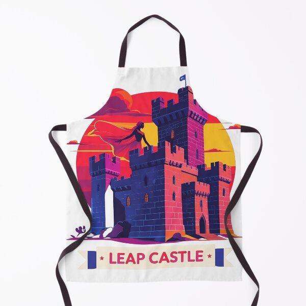 Item preview, Leap Castle Sunset – Retro Flat Vector with Medieval Tower & The Red Lady Ghost | Gothic Ireland Art designed and sold by LoliDesignShop.