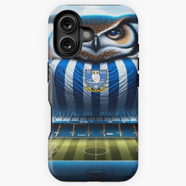 Item preview, Majestic Owl Over Hillsborough - Moonlit Elegance Sheff Wed Fan Art designed and sold by Final Whistle Art.