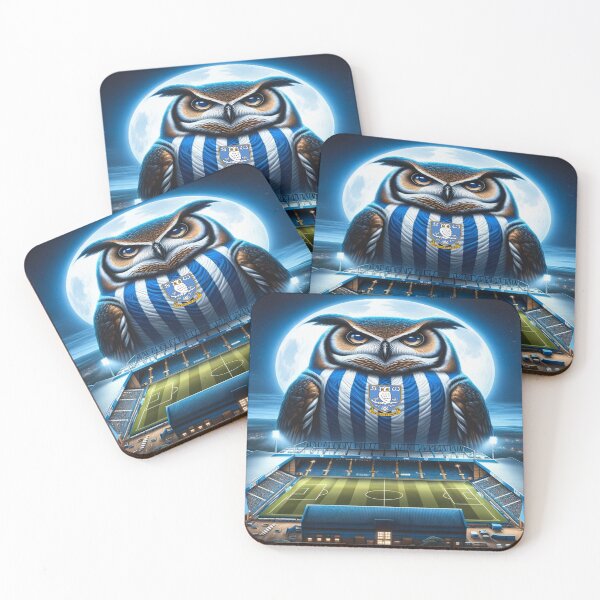 Item preview, Majestic Owl Over Hillsborough - Moonlit Elegance Sheff Wed Fan Art designed and sold by Final Whistle Art.