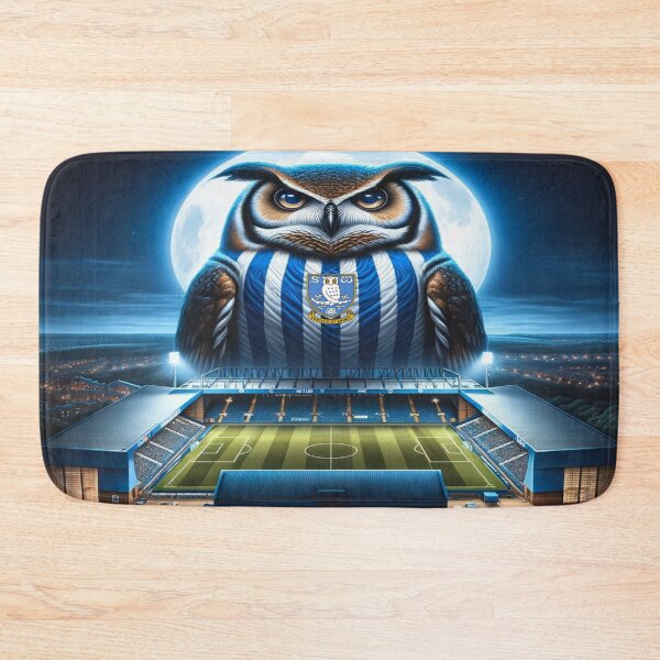 Item preview, Majestic Owl Over Hillsborough - Moonlit Elegance Sheff Wed Fan Art designed and sold by Final Whistle Art.