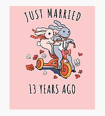 Just Married 13 Years Ago - 13th Anniversary Couple Bunnies Tee, Phone Cases And Other Gifts Photographic Print
