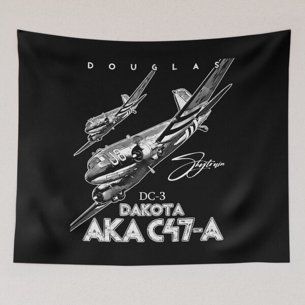 Item preview, DC-3 Dakota AK47-A – Vintage Military Transport Aircraft Art designed and sold by Aerolovers.