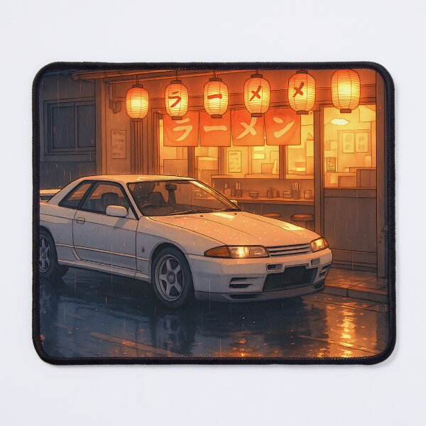 Item preview, Midnight Tuner at Ramen Shop – Rainy Street Scene designed and sold by PosterFuel.