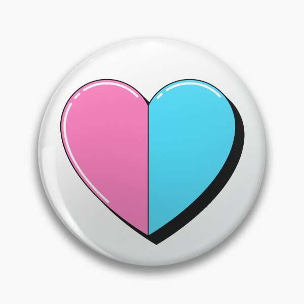 Item preview, Blue pink heart illustration, pop art designed and sold by artskill2k17.