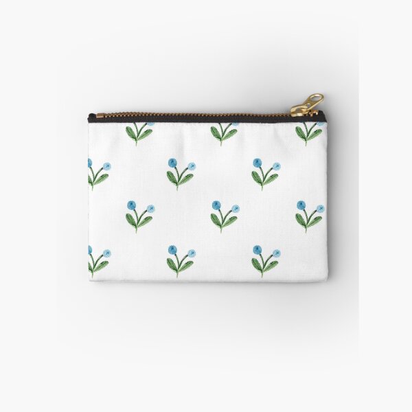 Item preview, Tiny and cute blue flowers and green leaves pattern on white background. Botanical illustration. designed and sold by helga-wigandt.