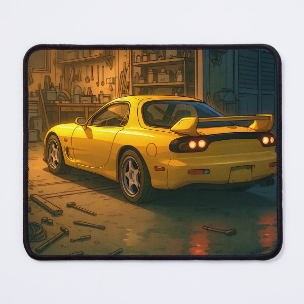 Item preview, Yellow Coupe Leaving Garage – Tuning Night Moment designed and sold by PosterFuel.