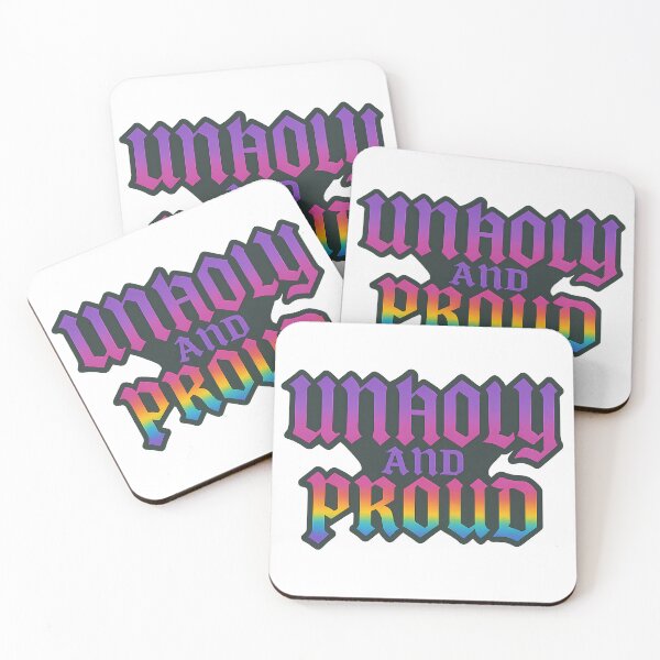 Item preview, Unholy and Proud – Rainbow Gothic Text Art - LGBTQ Stickers designed and sold by Haus Of Sin.