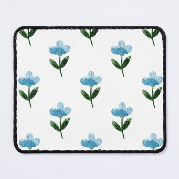 Item preview, Tiny and cute blue flowers and green leaves pattern on white background. Botanical illustration. designed and sold by helga-wigandt.