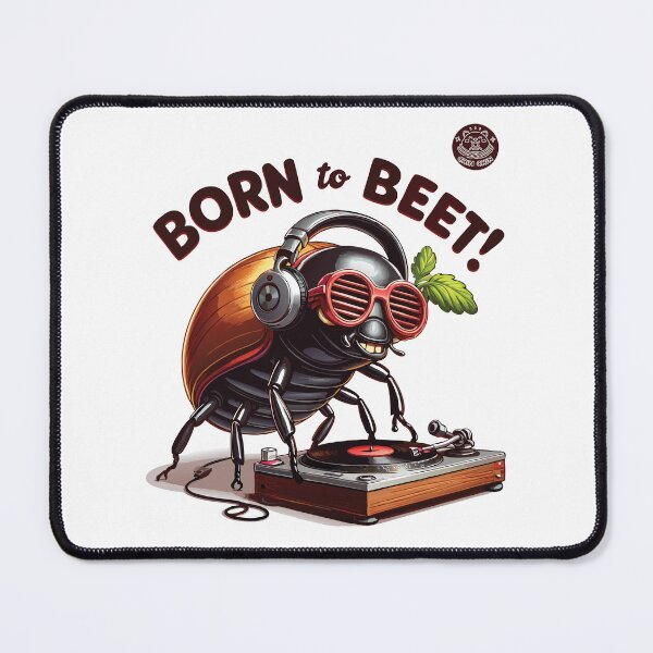 Item preview, DJ Beetle Funny Music Pun – Born to Beet Turntable Design designed and sold by Coowo22.