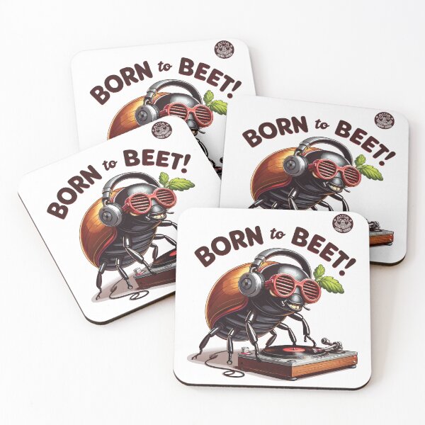 Item preview, DJ Beetle Funny Music Pun – Born to Beet Turntable Design designed and sold by Coowo22.