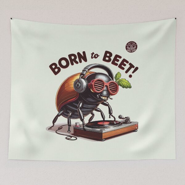 Item preview, DJ Beetle Funny Music Pun – Born to Beet Turntable Design designed and sold by Coowo22.