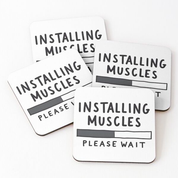 Item preview, Installing Muscles – Hand-Drawn Funny Progress Bar Fitness Design designed and sold by GRITMOOD.