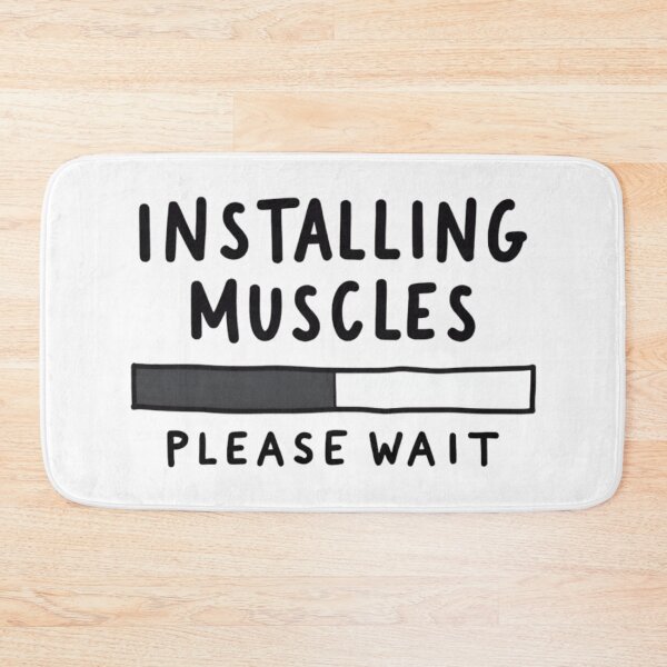 Item preview, Installing Muscles – Hand-Drawn Funny Progress Bar Fitness Design designed and sold by GRITMOOD.