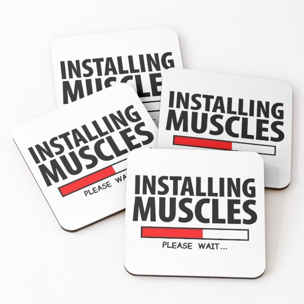 Item preview, Installing Muscles Please Wait – Red Bar Funny Gym Design designed and sold by GRITMOOD.