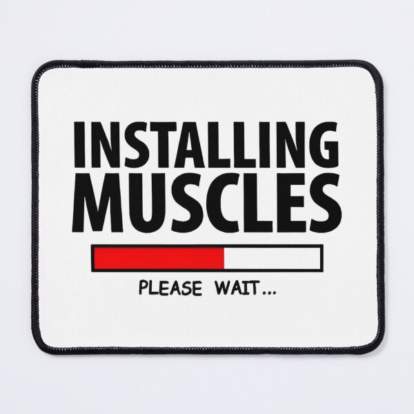Item preview, Installing Muscles Please Wait – Red Bar Funny Gym Design designed and sold by GRITMOOD.