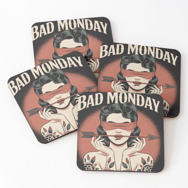 Item preview, Bad Monday – Retro Tattoo Style Art designed and sold by Mohd wasim.