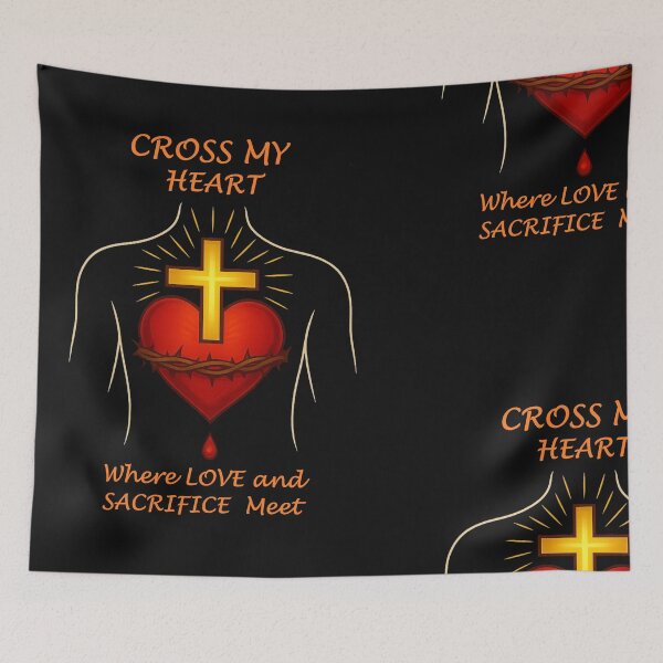 Item preview, Cross My Heart – Where Love & Sacrifice Meet | Christian Faith Tee by FaithDripStudio designed and sold by FaithDripStudio.