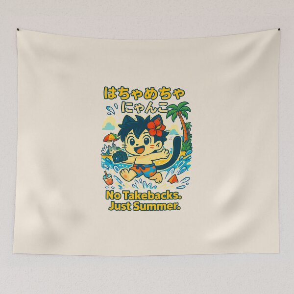 Item preview, No Takebacks. Just Summer – Splash Crash Cat Edition designed and sold by NyxVerse-Studio.