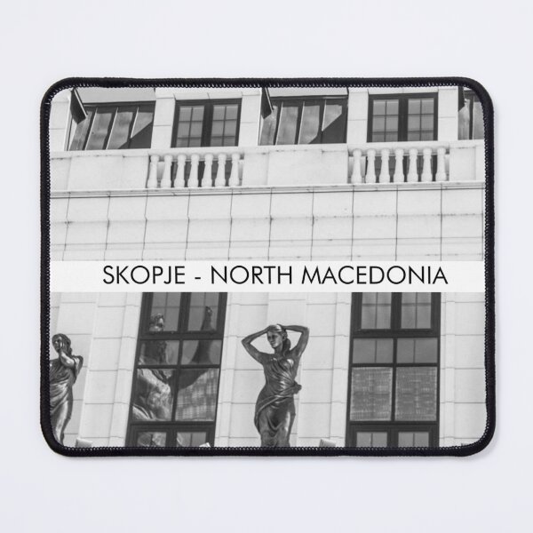 Item preview, Black and White Skopje Architecture – Classical Statues and Historic Building designed and sold by photo-travel.