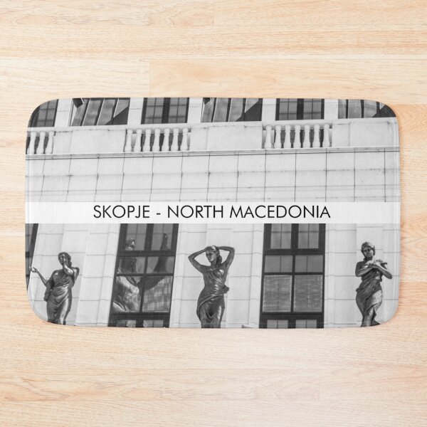 Item preview, Black and White Skopje Architecture – Classical Statues and Historic Building designed and sold by photo-travel.