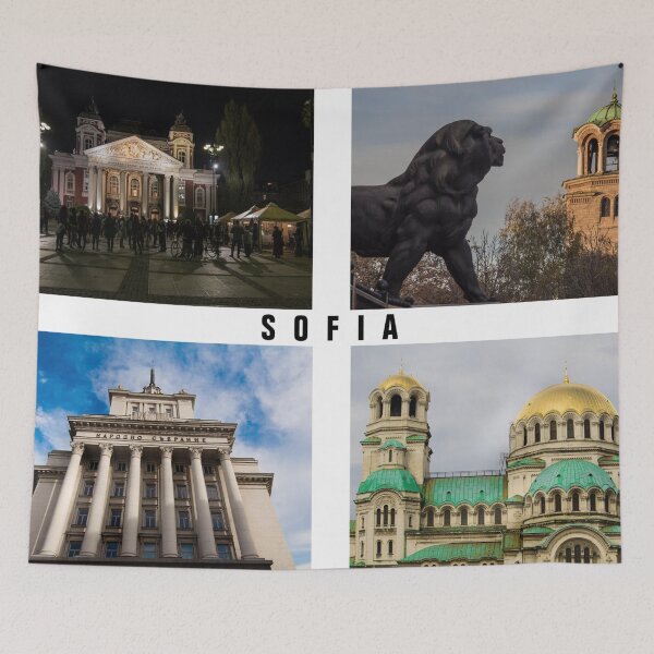 Item preview, Beautiful Sofia Photography – Four Iconic Views with 'Sofia' Text designed and sold by photo-travel.