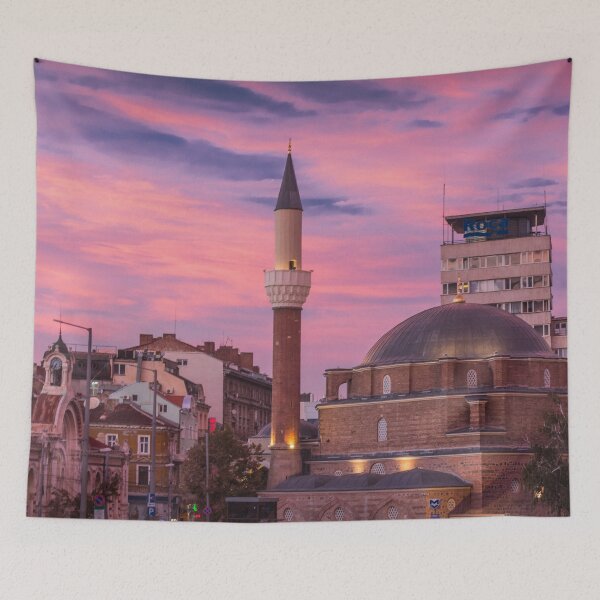 Item preview, Sunset View of Banya Bashi Mosque, Sofia – Stunning Photography of Sofia's Iconic Landmark designed and sold by photo-travel.