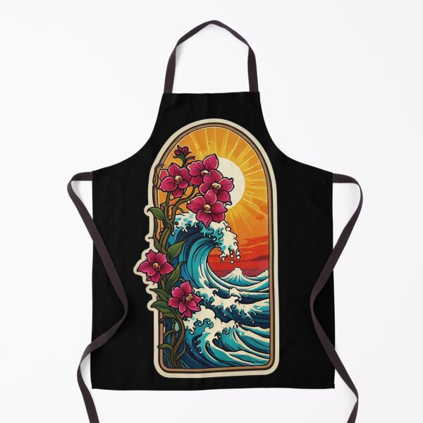 Item preview, Kanagawa Wave of Hokusai with Hawaii Orchids designed and sold by NautiChic.
