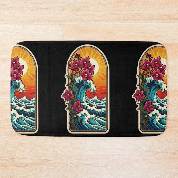 Item preview, Kanagawa Wave of Hokusai with Hawaii Orchids designed and sold by NautiChic.