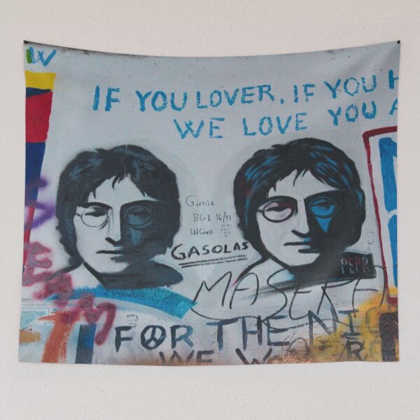 Item preview, John Lennon Mural in Prague – Iconic Street Art Photography designed and sold by photo-travel.