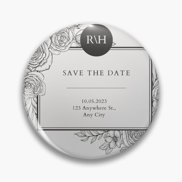 Item preview, Floral Monochrome Save The Date designed and sold by GiftingWithEase.