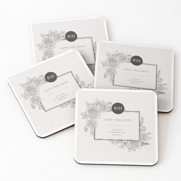 Item preview, Floral Monochrome Save The Date designed and sold by GiftingWithEase.