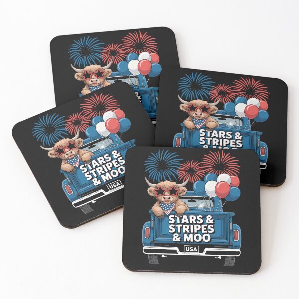 Item preview, Stars and Stripes and Moo Cow Truck Art 4th of July Design	 designed and sold by Vexel Studio.