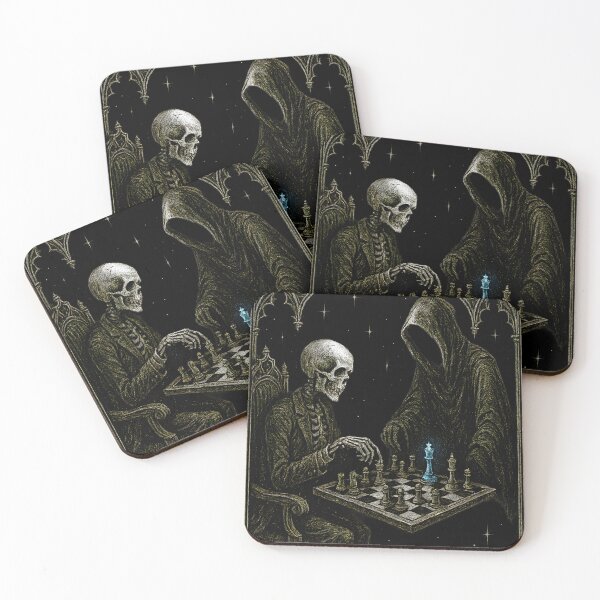 Item preview, Shadow Checkmate: Skeleton vs Death Gothic Chess Duel designed and sold by Shoot-The-Moon.