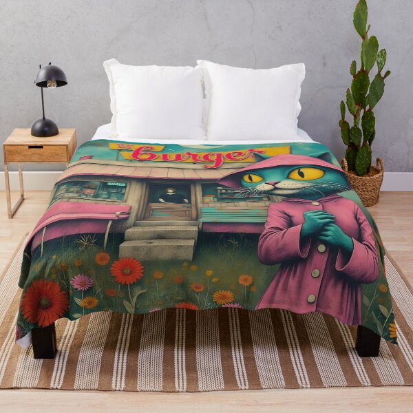 Item preview, Cat at Retro Burger Diner designed and sold by Angelandspot.