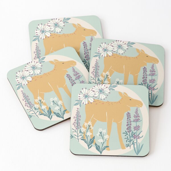 Item preview, Take Your Time – Inspirational Moose Art with Wildflowers designed and sold by MaddaMom.