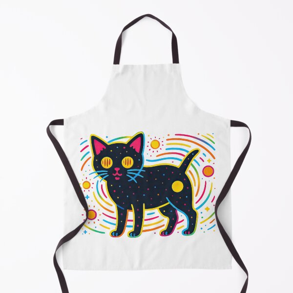Item preview, Psychedelic Cosmic Cat with Neon Space Elements designed and sold by ArtfulWeave.
