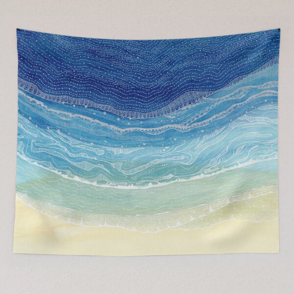 Item preview, Beach Waves Blue designed and sold by cat-a-pilla.