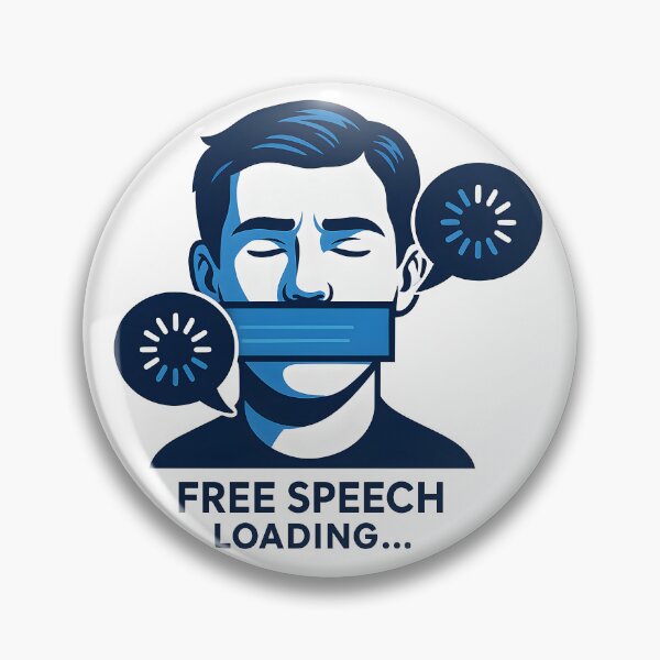 Item preview, Free Speech Loading – Censorship Commentary Design designed and sold by VoidBloom Studio.