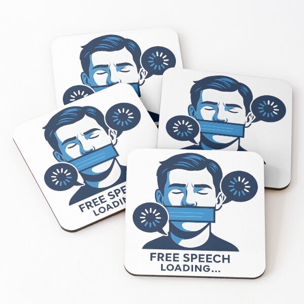 Item preview, Free Speech Loading – Censorship Commentary Design designed and sold by VoidBloom Studio.