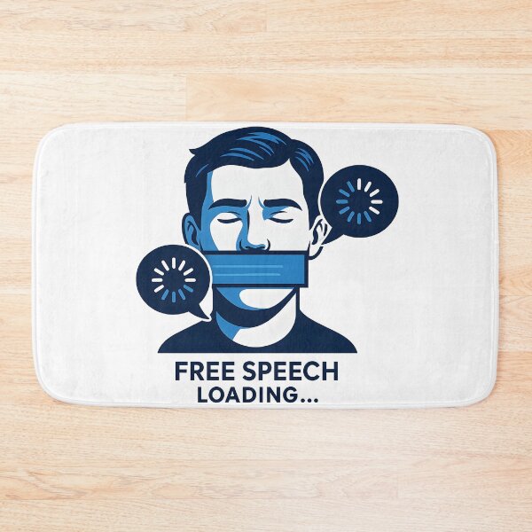 Item preview, Free Speech Loading – Censorship Commentary Design designed and sold by VoidBloom Studio.