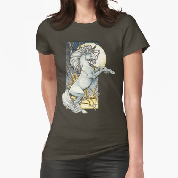 Unicorn Moon Fitted T-Shirt