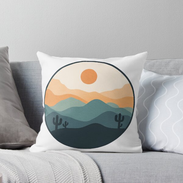 Item preview, Desert Sunset Abstract Landscape with Cactus designed and sold by ArtfulWeave.